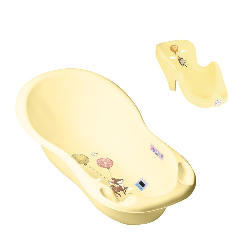TEGA BABY Set cadita 86 cm cu senzor de temperatura si suport anatomic Forest Galben