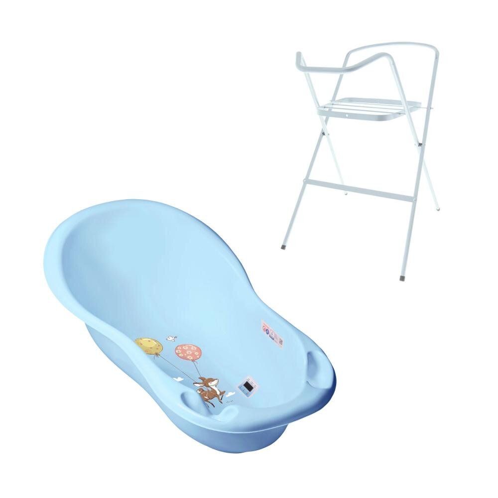 TEGA BABY Set Cadita 86 cm cu suport metalic Forest Albastru