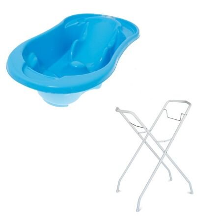 TEGA BABY Set Cadita anatomica cu suport metalic Komfort Albastra
