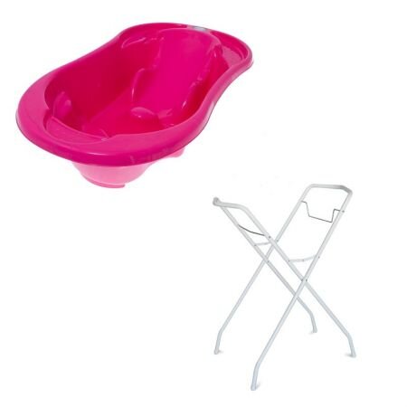 TEGA BABY Set Cadita anatomica cu suport metalic Komfort Fucsia