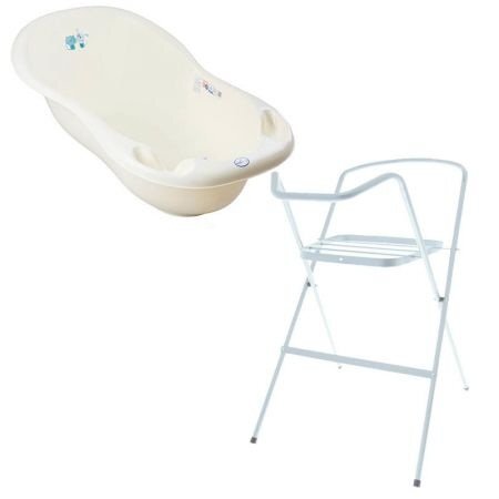 TEGA BABY Set Cadita DogCat 86 cm cu senzor de temperatura Galben + Suport metalic