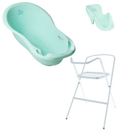 TEGA BABY Set Cadita Little Bunnies 102cm cu Suport metalic si Suport Anatomic Mint