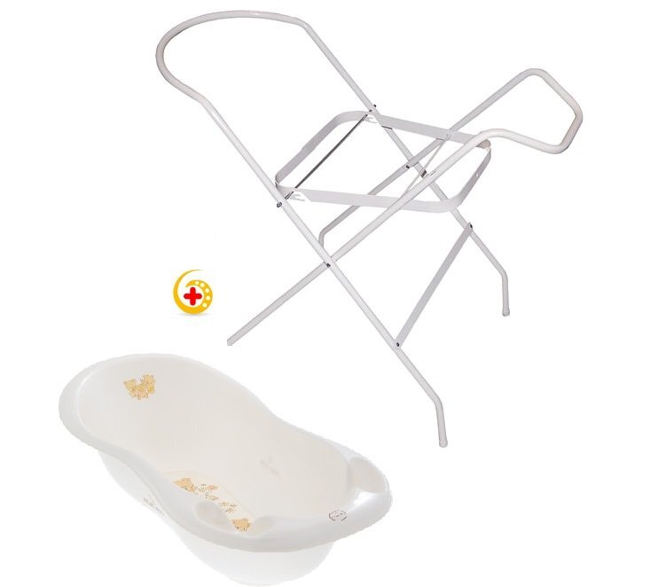 TEGA BABY Set cadita Lux Bear 102 cm Alb cu suport cadita