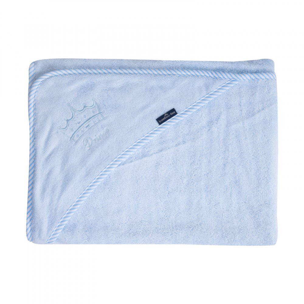 Texpol Prosop din fibra de bambus cu gluga pentru bebelusi si copii Hands-free Prince Blue 85x85cm