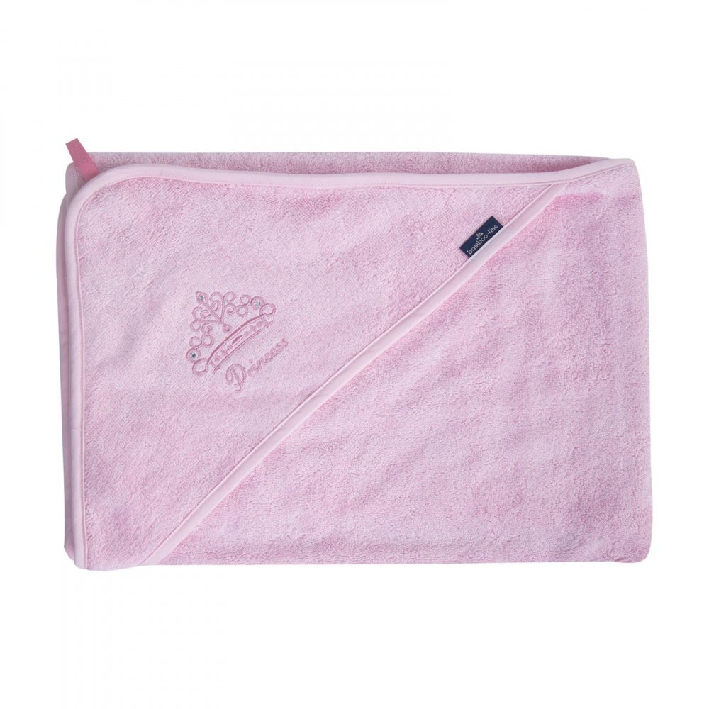 Texpol Prosop din fibra de bambus cu gluga pentru bebelusi si copii Hands-free Princess Pink 85x85cm