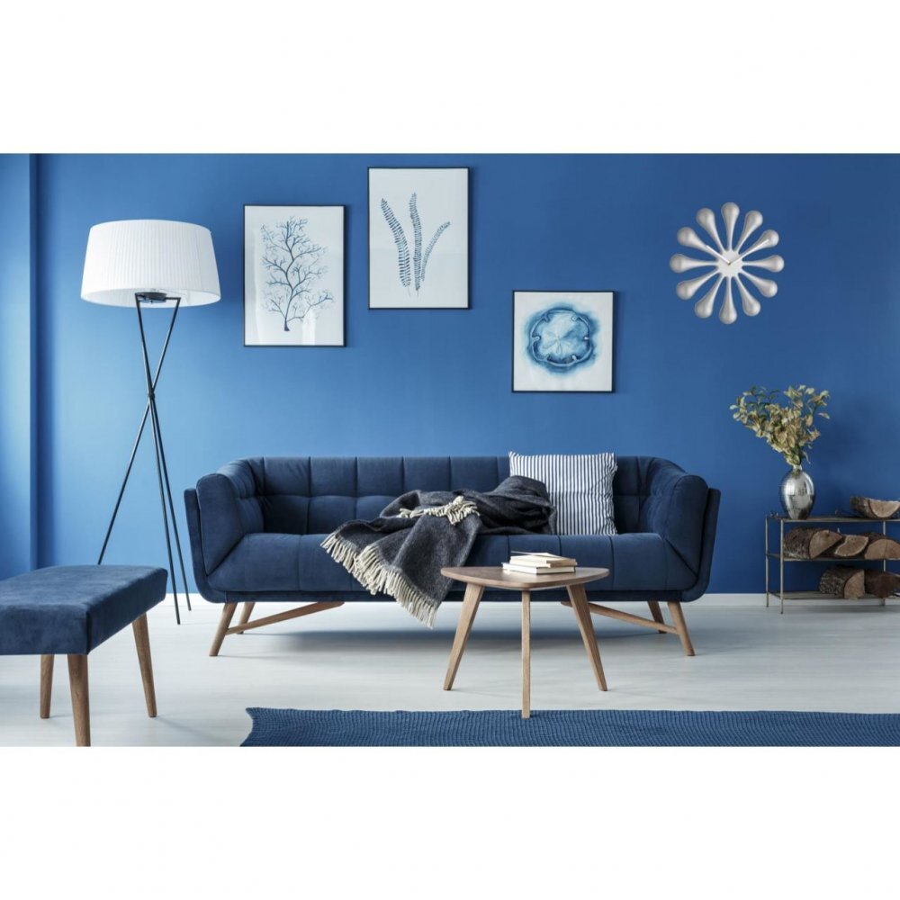 TFA Ceas de perete analog creat de designer model Astro argintiu metalic mat