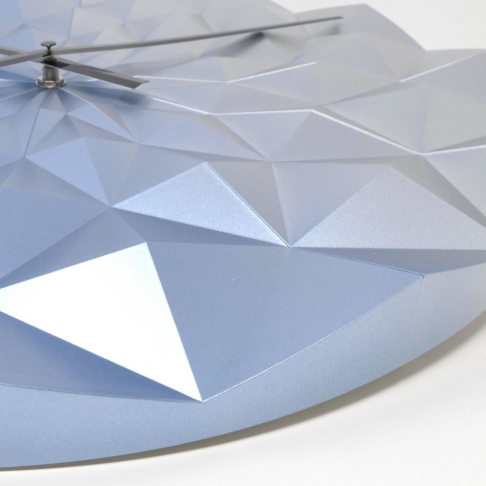 TFA Ceas geometric de precizie analog de perete creat de designer model Diamond albastru metalic