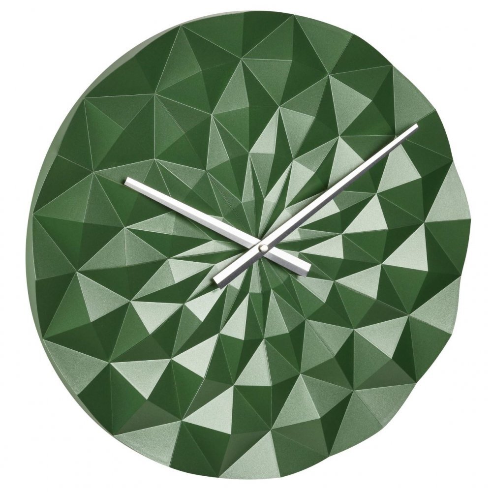 TFA Ceas geometric de precizie analog de perete creat de designer model Diamond verde metalic