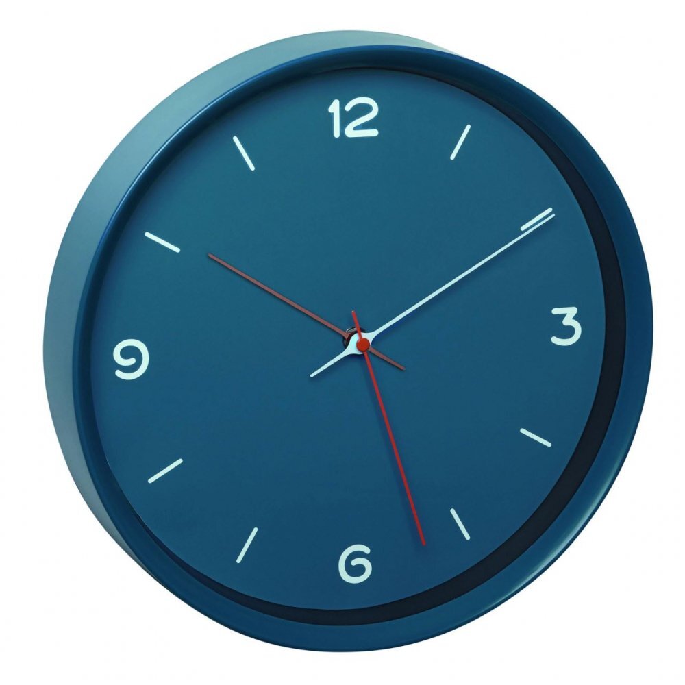 TFA Ceas silentios de perete analog albastru petrol monocrom design minimalist