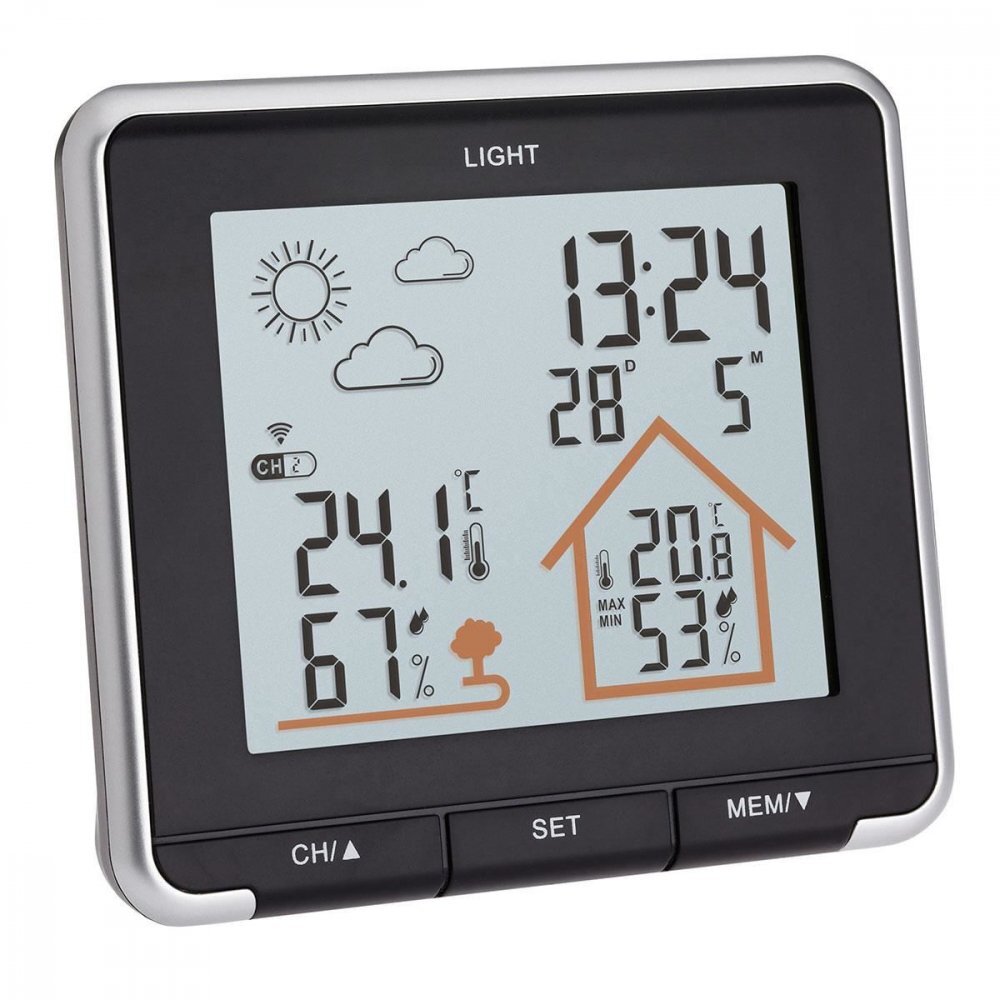 TFA Statie meteo wireless Life 35.1153.01 cu transmitator wireless extern inclus negru