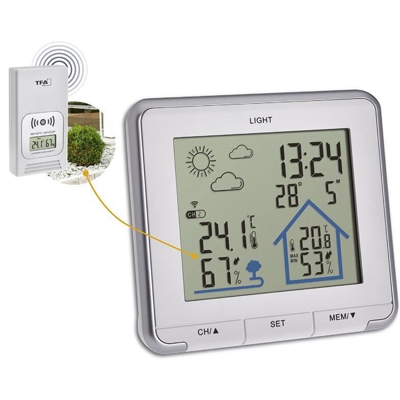 TFA Statie meteo wireless Life 35.1153.02 cu transmitator wireless extern inclus alb