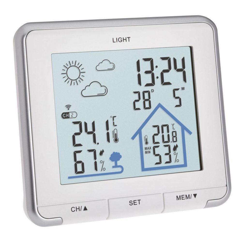 TFA Statie meteo wireless Life 35.1153.02 cu transmitator wireless extern inclus alb
