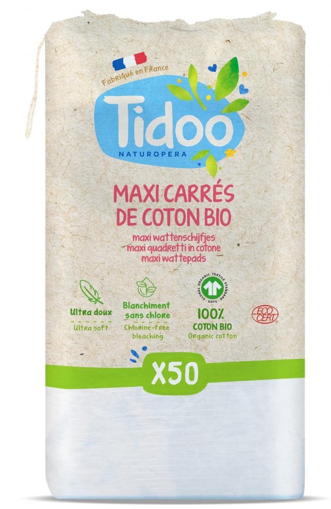Tidoo Dischete din bumbac Bio pentru copii 50 bucati