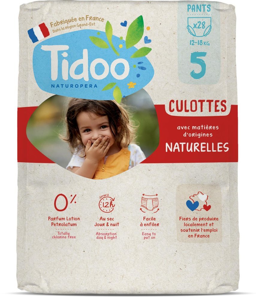 Tidoo Scutece chilotel C5(12-18kg) ECO hipoalergenice marimea 5 28 bucati