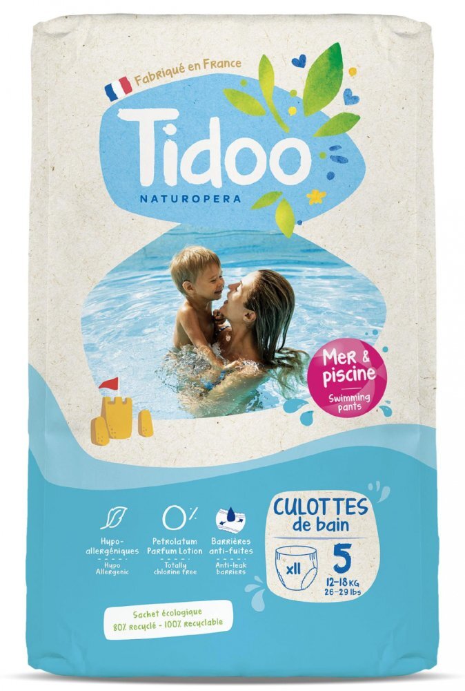 Tidoo Scutece chilotel de baie T5(12-18kg) ECO hipoalergenice marimea 5 11 bucati