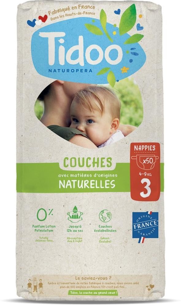Tidoo Scutece T3(4-9kg) ECO hipoalergenice marimea 3 50 bucati