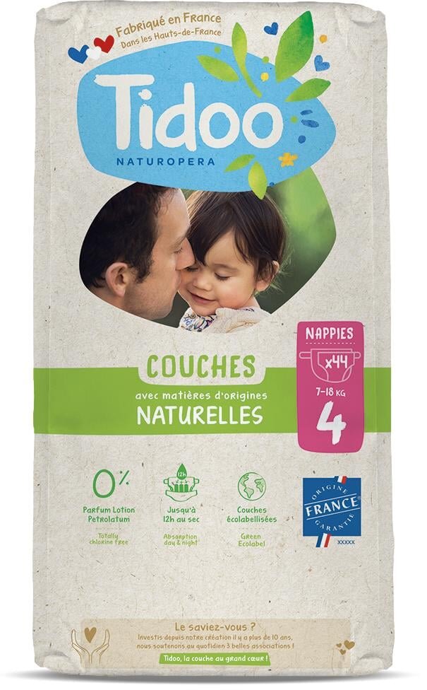 Tidoo Scutece T4(7-18kg) ECO hipoalergenice marimea 4 44 bucati