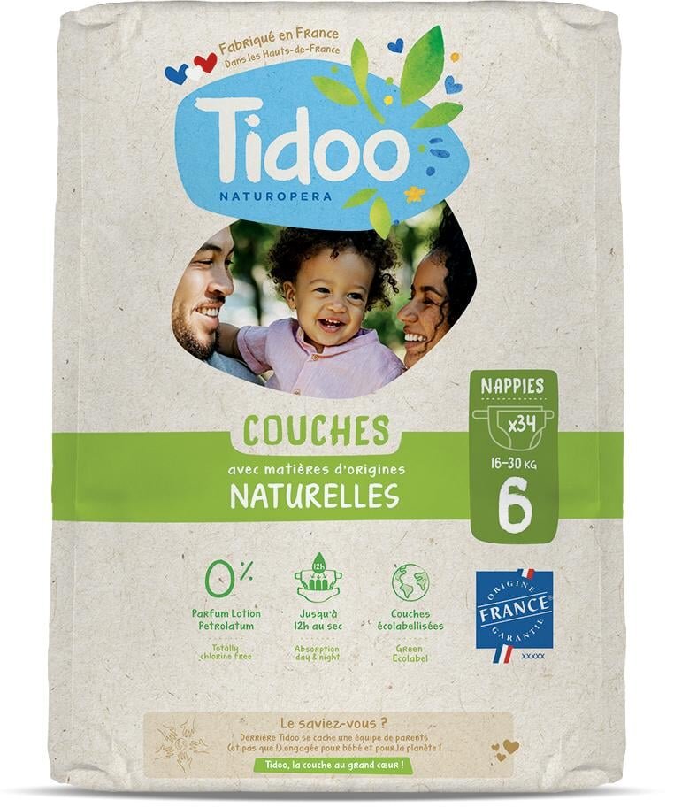 Tidoo Scutece T6(16-30kg) ECO hipoalergenice marimea 6 34 bucati