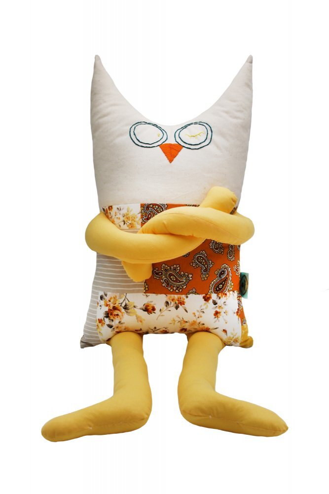 TIKNIK Papusa perna hand made pentru copii Bufnita Lulu 80 cm