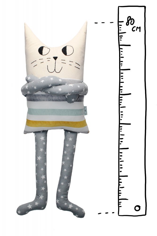 TIKNIK Papusa perna hand made pentru copii Motanul Fanus 80 cm