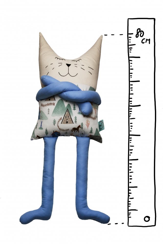 TIKNIK Papusa perna hand made pentru copii Motanul Felix 80 cm