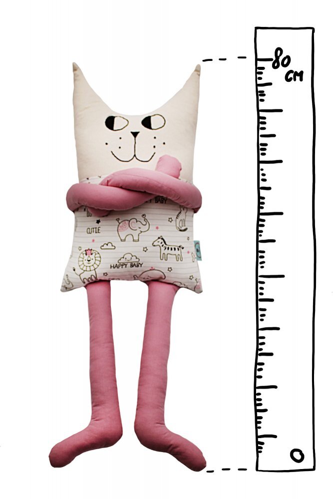 TIKNIK Papusa perna hand made pentru copii Pisica Fifi 80 cm