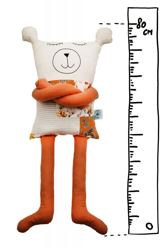 TIKNIK Papusa perna hand made pentru copii Ursuletul Nora 80 cm