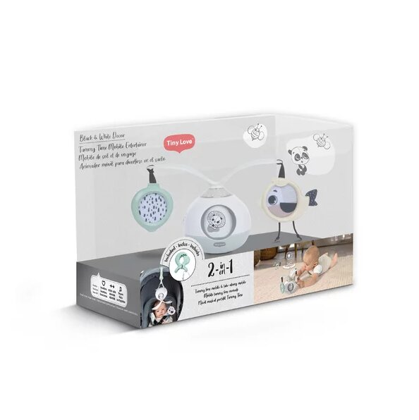 TINY LOVE Carusel Muzical Mobil 2 in 1 Tummy Time Black White Decor