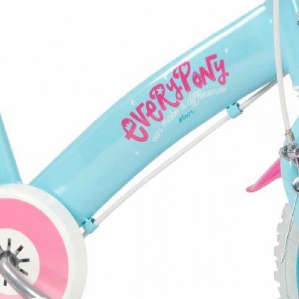 TOIMSA Bicicleta pentru copii My Little Pony 12 inch inaltime utilizator 85-100 cm roti ajutatoare cos frontal scaunel pentru papusa