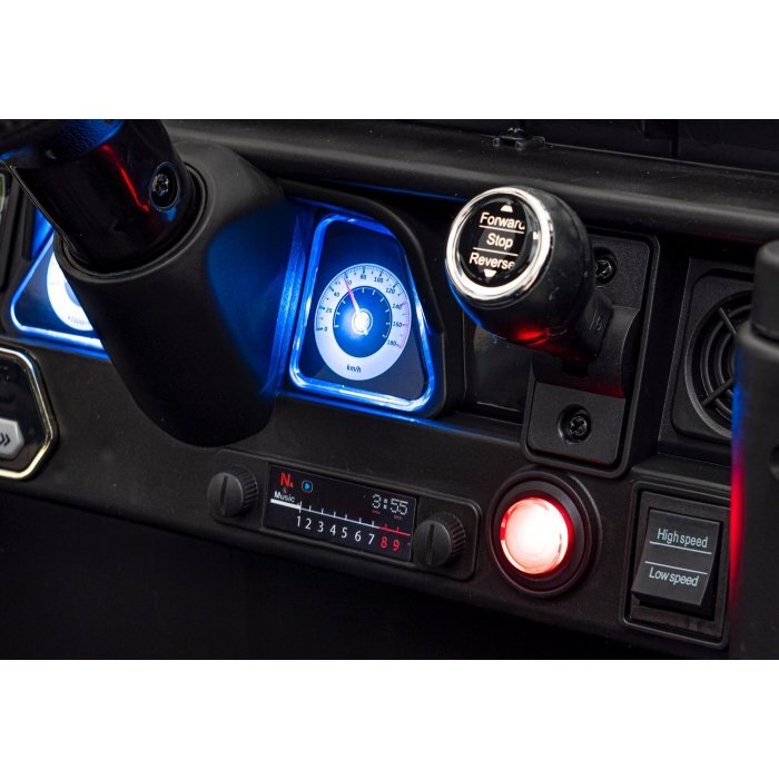 Toyota Masinuta electrica pentru copii FJ Cruiser 4x4 negru 90W cu telecomanda sunete suspensii lumini panou audio scaun piele si roti din spuma Eva