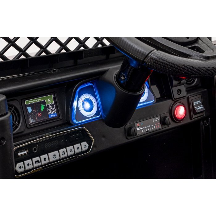 Toyota Masinuta electrica pentru copii FJ Cruiser 4x4 negru 90W cu telecomanda sunete suspensii lumini panou audio scaun piele si roti din spuma Eva