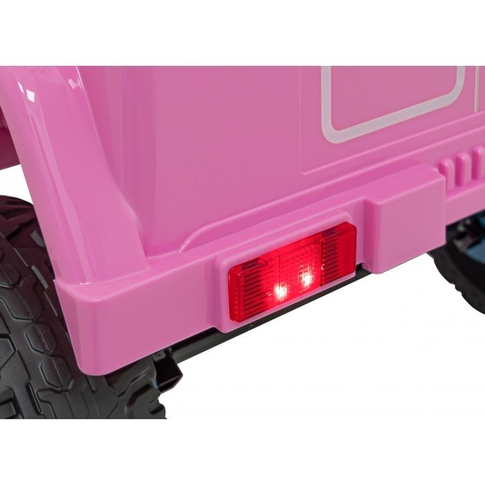 Toyota Masinuta electrica pentru copii FJ Cruiser 4x4 roz 90W cu telecomanda sunete suspensii lumini panou audio scaun piele si roti din spuma Eva