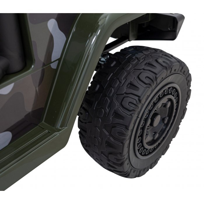 Toyota Masinuta electrica pentru copii FJ Cruiser 4x4 verde 90W cu telecomanda sunete suspensii lumini panou audio scaun piele si roti din spuma Eva
