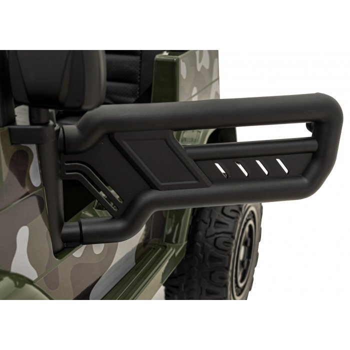 Toyota Masinuta electrica pentru copii FJ Cruiser 4x4 verde 90W cu telecomanda sunete suspensii lumini panou audio scaun piele si roti din spuma Eva