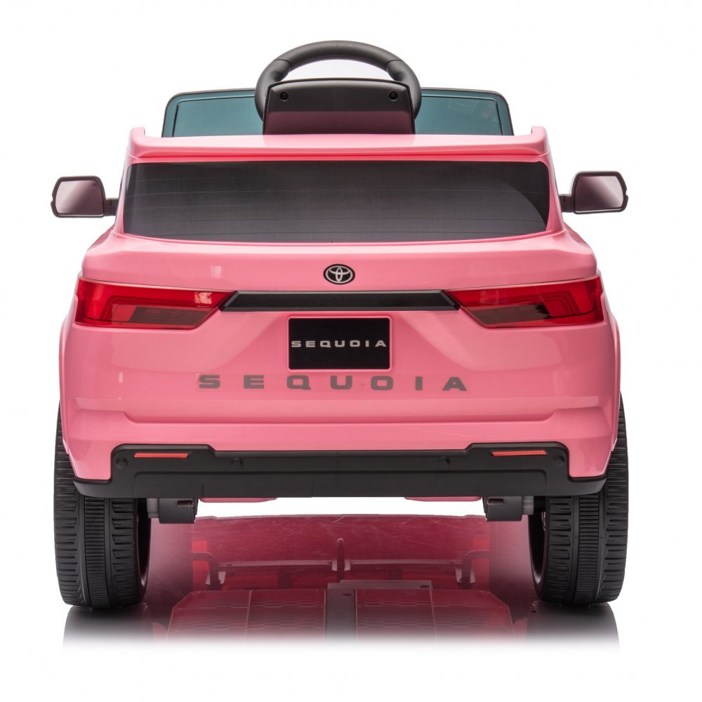 Toyota Masinuta electrica pentru copii Sequoia Pink 50W cu telecomanda 2.4G si licenta Suspensii pornire la buton deschidere usi Slow start si lumini