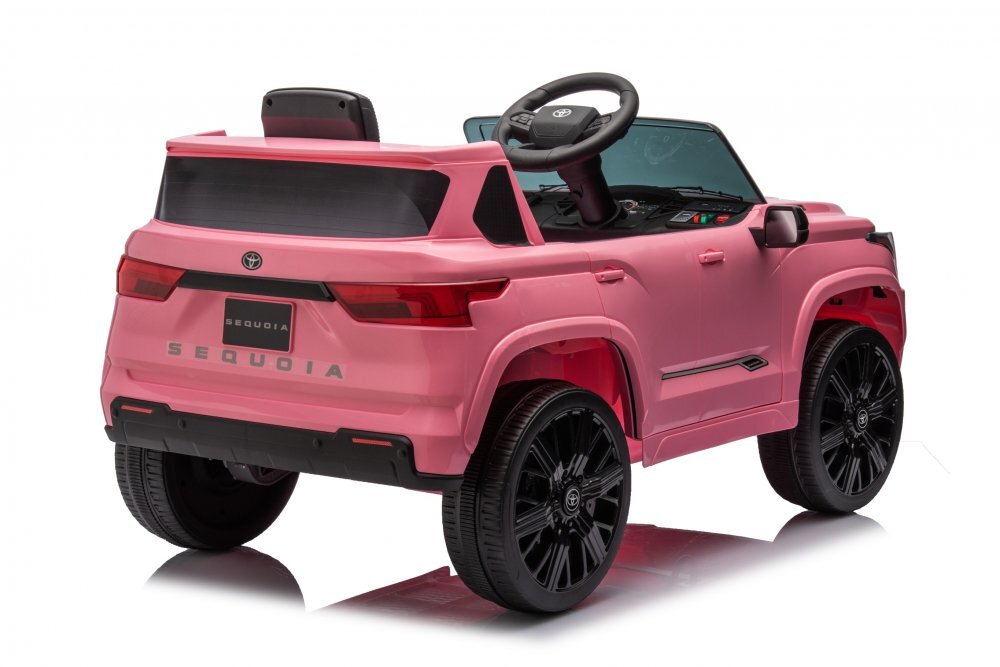 Toyota Masinuta electrica pentru copii Sequoia Pink 50W cu telecomanda 2.4G si licenta Suspensii pornire la buton deschidere usi Slow start si lumini
