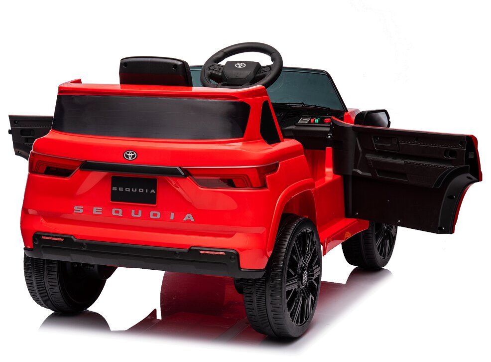 Toyota Masinuta electrica pentru copii Sequoia Red 50W cu telecomanda 2.4G si licenta Suspensii pornire la buton deschidere usi Slow start si lumini
