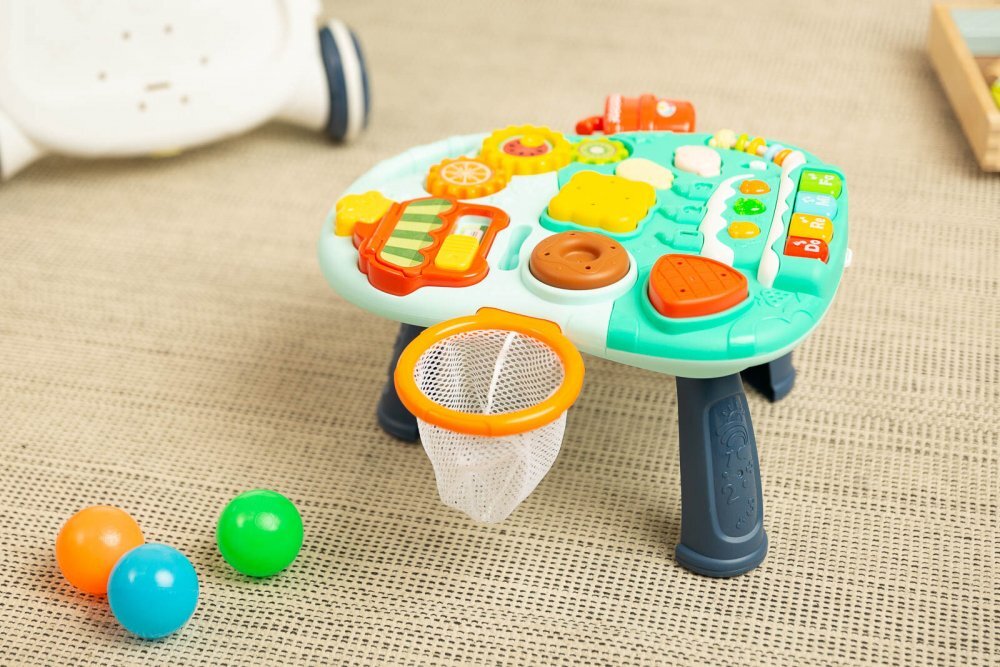 Toyz by Caretero Antepremergator transformabil in vehicul fara pedale multifunctional 5 in 1 cu muzica si lumini Toyz Turcoaz