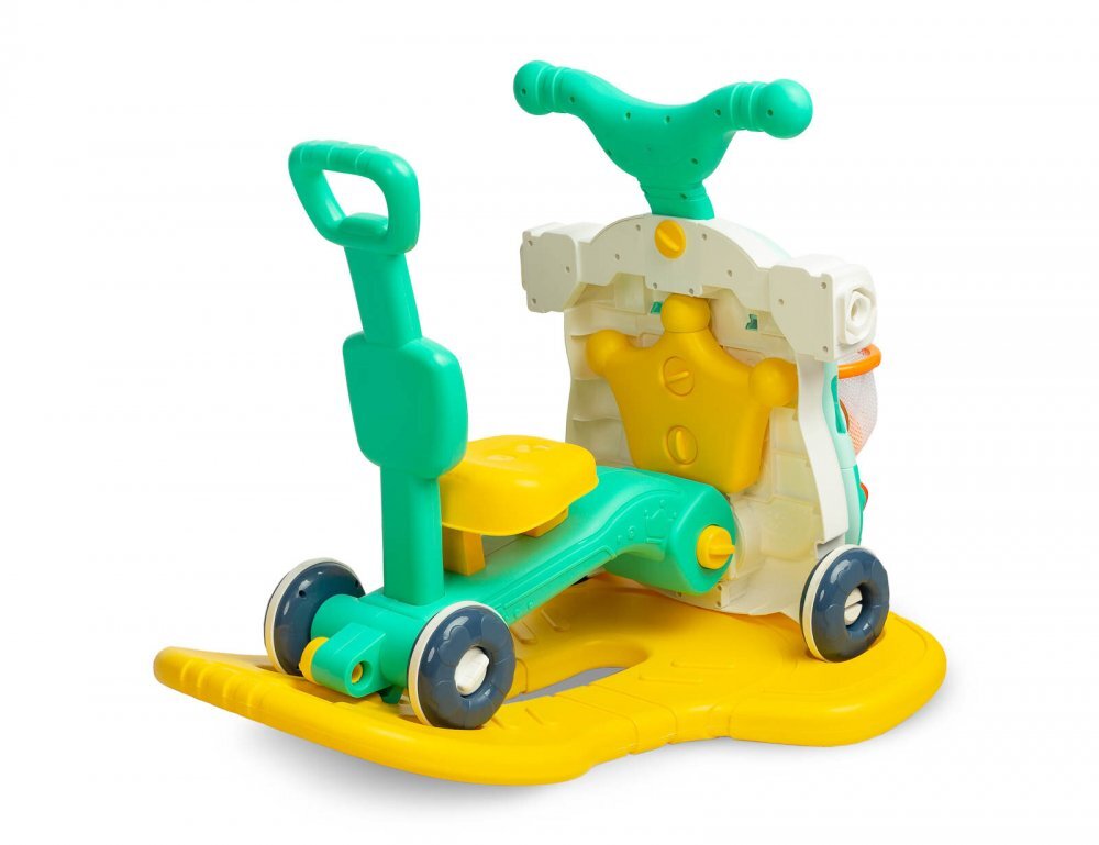 Toyz by Caretero Antepremergator transformabil in vehicul fara pedale multifunctional 5 in 1 cu muzica si lumini Toyz Turcoaz