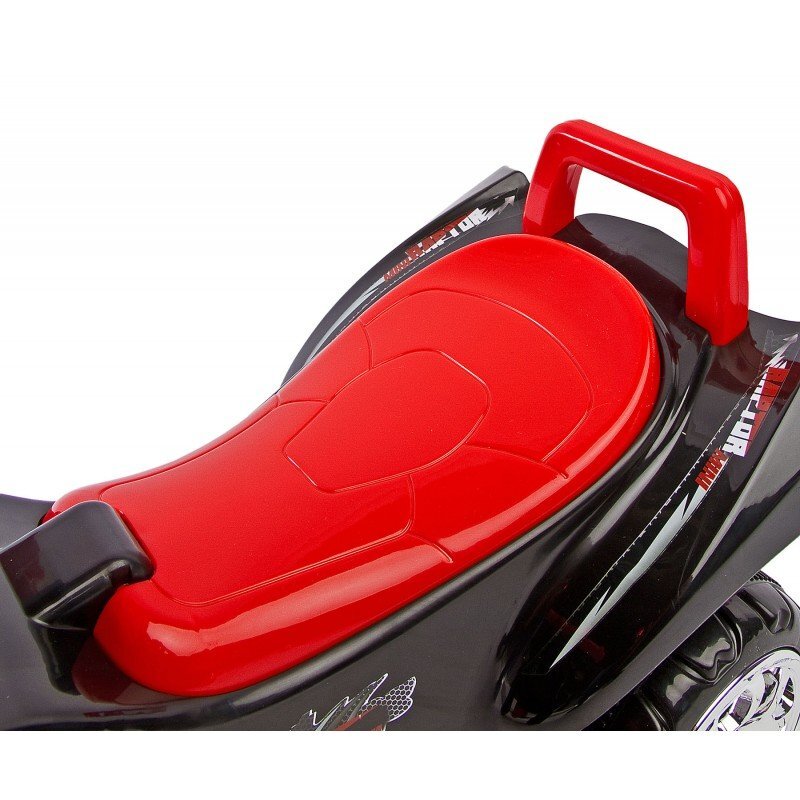 Toyz by Caretero Atv pentru copii fara pedale Toyz Mini Raptor Red cu melodii lumini si spatiu de depozitare sub scaun Inaltime scaun 24 cm de la 18 luni pana la greutatea maxima de 25 kg