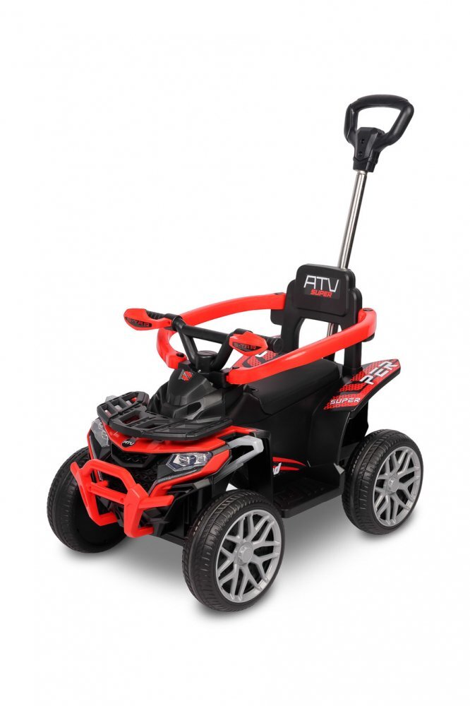 Toyz by Caretero ATV Ride On fara pedale Toyz Movix Red cu maner parentalbara de protectie detasabilaefecte sonore si luminoaserecomandat de la 24 luni