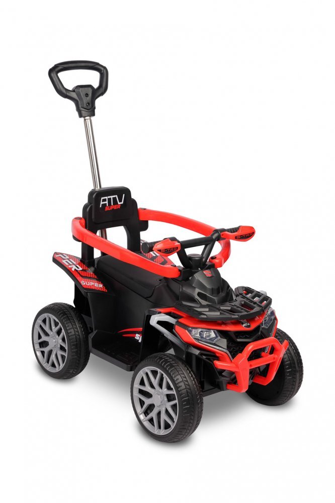 Toyz by Caretero ATV Ride On fara pedale Toyz Movix Red cu maner parentalbara de protectie detasabilaefecte sonore si luminoaserecomandat de la 24 luni
