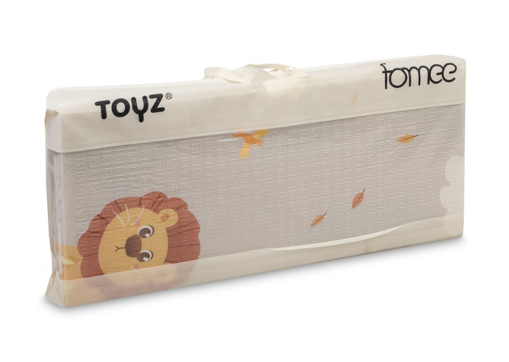 Toyz by Caretero Covoras pliabil multifunctional pentru copii Toyz Fomee Lion 200x150x1cm cu 2 fete din spuma cifre si litere 3D fara substante nocive antiderapant izolator termic geanta transport inclusa