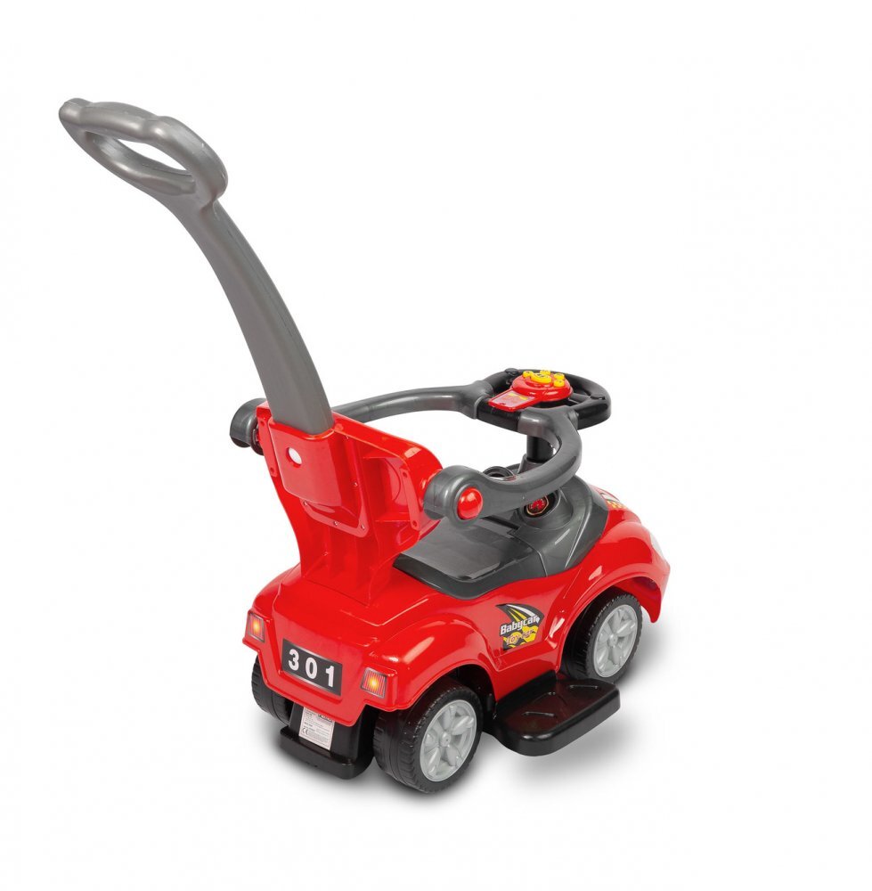 Toyz by Caretero Masinuta Ride-On fara pedale pentru copii Toyz Race car Red cu maner parentalbara de protectie detasabilasistem antirasturnarevolan cu functii muzicale