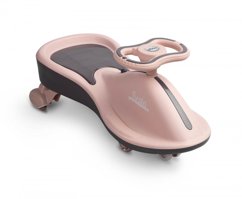 Toyz by Caretero PlasmaCar copii fara pedale Toyz Fiesta BeigePurple Ride-On gravitationala cu muzica si roti din cauciuc luminoase scaun ergonomic si spatios greutate maxima admisa 100 kg