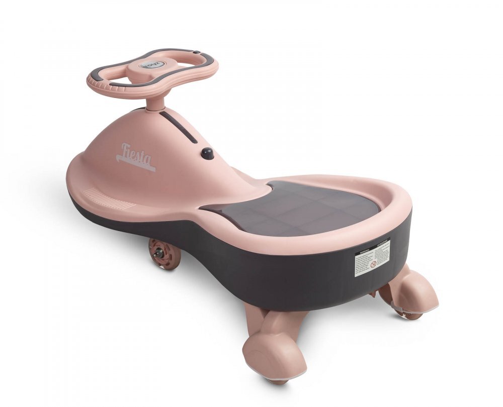 Toyz by Caretero PlasmaCar copii fara pedale Toyz Fiesta BeigePurple Ride-On gravitationala cu muzica si roti din cauciuc luminoase scaun ergonomic si spatios greutate maxima admisa 100 kg
