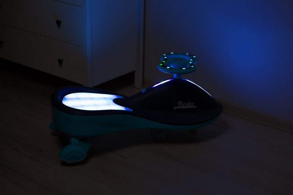 Toyz by Caretero PlasmaCar copii fara pedale Toyz Fiesta Navy Ride-On gravitationala cu muzica si roti din cauciuc luminoase scaun ergonomic si spatios greutate maxima admisa 100 kg