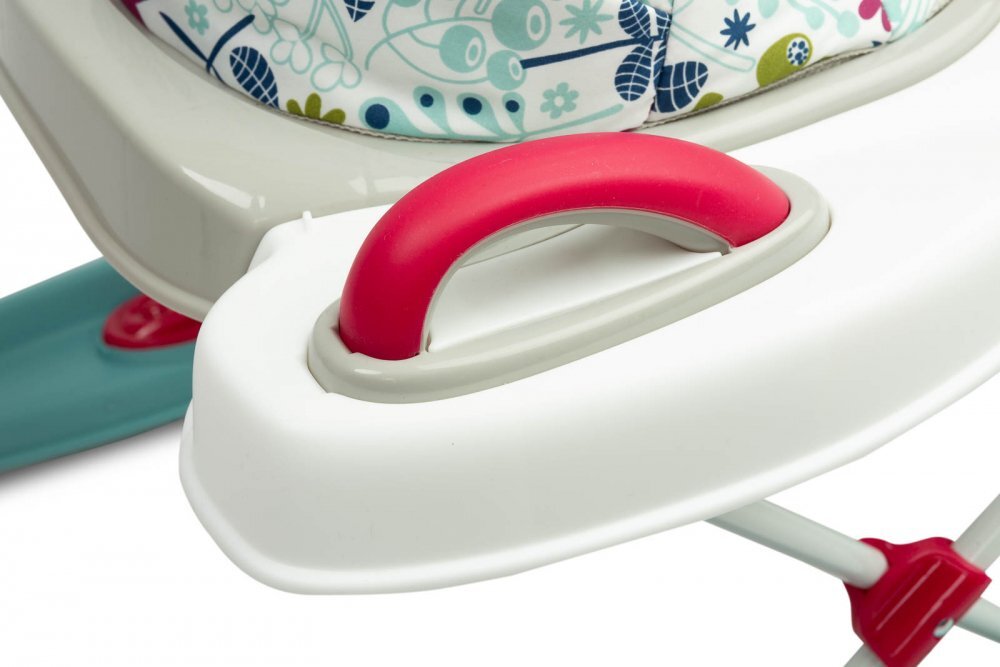 Toyz by Caretero Premergator 2in1 pentru copii Toyz Surf Blossom Roti pivotante Model pliabil Scaun reglabil pe inaltime Spatar inalt Husa detasabila Opritoare din cauciucPanou cu jucarii interactive detasabilde la 6 luni pana la 12kg