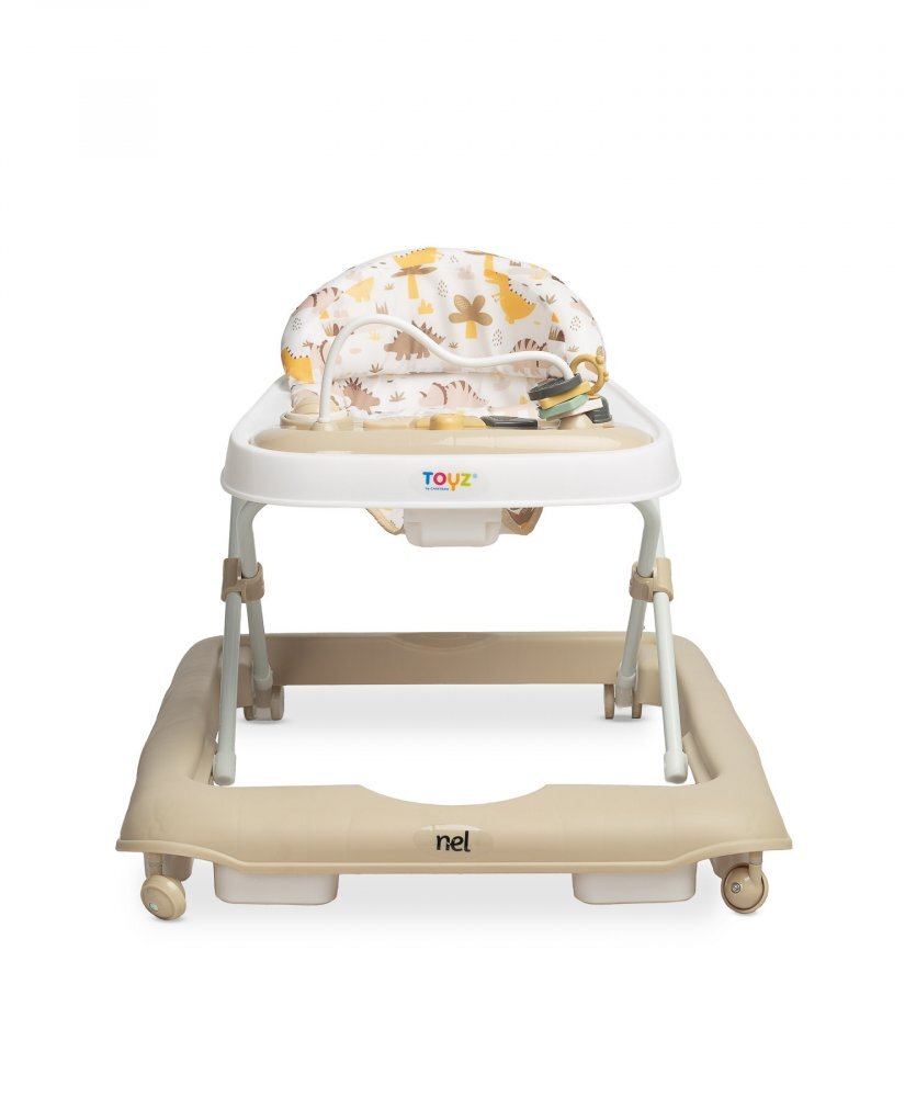 Toyz by Caretero Premergator copii Toyz Nel Brownpliabil compact cu roti pivotanteinaltime reglabila pe 3 nivelepanou educational cu sunete detasabil si opritori de sigurantapana la 12kg