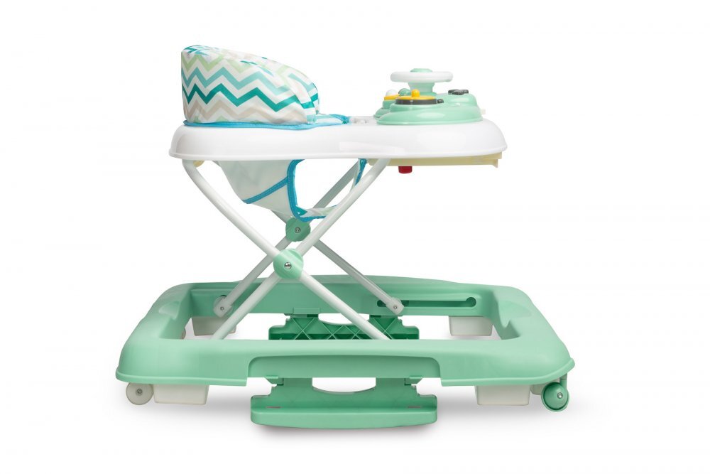 Toyz by Caretero Premergator pentru copii pliabil 2in1 Toyzcu functie balansoar panou educational inaltime reglabila si opritori de siguranta Timon Mint